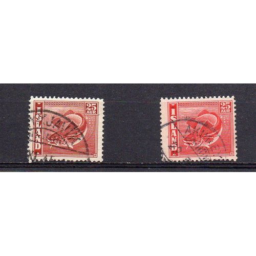 Islande- Lot De 2 Timbres Oblitérés- Poissons
