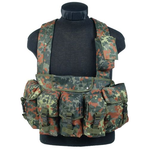 Gilet De Poitrine / Chest Rig Camo Flecktarn (Ceinture Multi Poches) 7 Poches Airsoft
