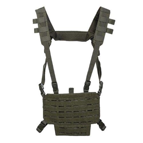 Gilet / Veste Tactique De Poitrine Ou Chest Rig Leger Lser Cut Vert Olive Miltec Airsoft