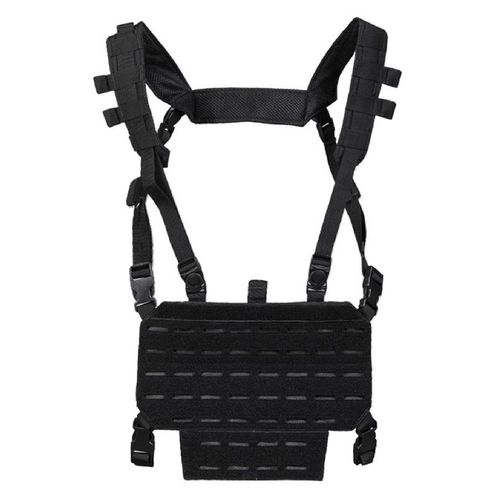 Ultra Léger Et Personnalisable Les Guerrieres Vous Proposent : Gilet / Veste Tactique De Poitrine Ou Chest Rig Leger Laser Cut Noir Miltec Airsoft