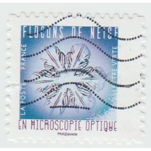 Timbre Flocons De Neige En Microscopie Optique