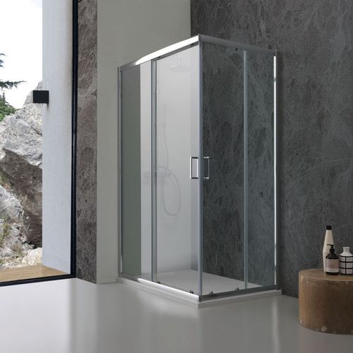 CABINE DE DOUCHE RECTANGULAIRE MODELE GIADA 80X120 VERRE TRANSPARENT