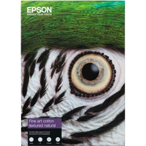 Papier Jet D'encre Epson Fine Art Cotton Textured Natural Mat 300g - A2 (42x59,4cm) - 25 Feuilles