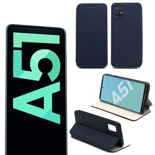 Housse Samsung Galaxy A51 Bleue - Etui Bleu Coque Galaxy A51 Protection Antichoc À Rabat Smartphone 2019 / 2020 - Accessoires Pochette Case