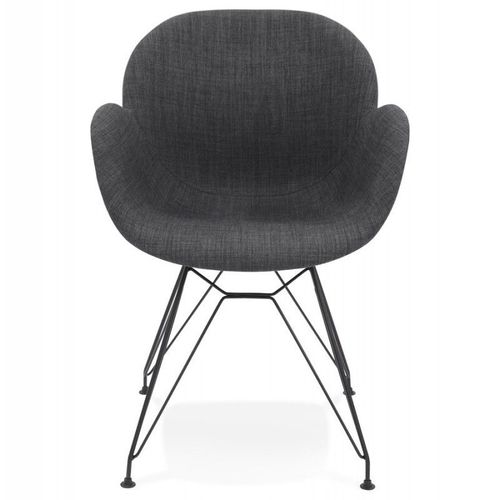 Fauteuil Design Tissu "Kapt" 85cm Gris Foncé