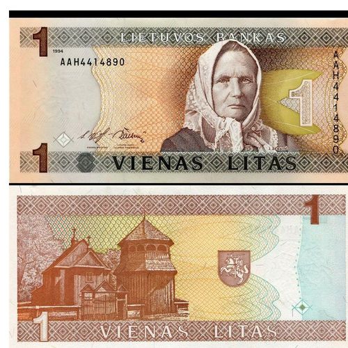 Billet Lituanie 1 Litas