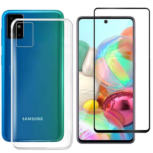 Protection Intégrale 360 Degres Samsung Galaxy A71 2019 / 2020 : Coque Gel De Protection En Tpu Invisible Arrière Transparente Et Protection Écran Full Cover Noir New Galaxy A71 - Accessoires Pochette Case