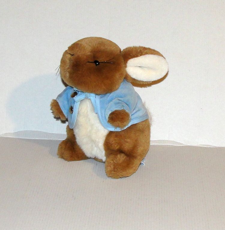 Peluche Lapin Veste Bleu Eden Doudou Lapin Assis 18 Cm