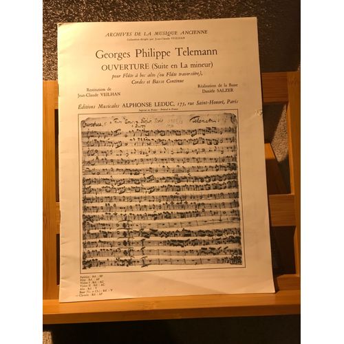 Telemann Ouverture Suite En La Mineur Partie De Clavecin Seulement Salzer Leduc