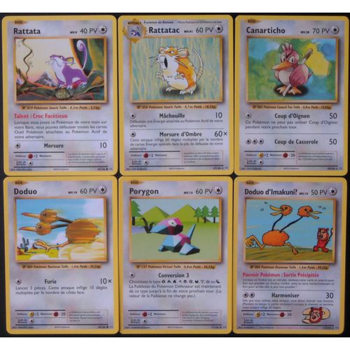 Lot De 6 Cartes Type Normal - Evolutions