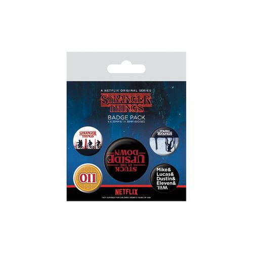Stranger Things - Pack 5 Badges Upside Down