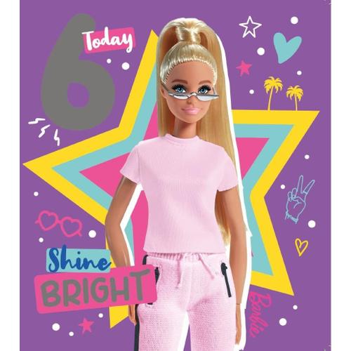 multicolore Carte d'anniversaire pour 6 ans, carte d'anniversaire pour 6 ans, carte d'anniversaire pour Barbie de 6 ans, carte d'anniversaire pour 6 ans