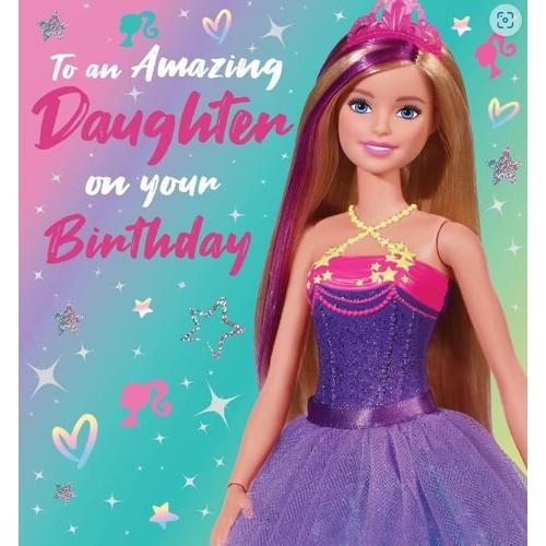 multicolore Carte d'anniversaire pour fille, carte d'anniversaire pour fille, carte d'anniversaire pour Barbie pour fille, carte d'anniversaire pour elle, fille, Barbie