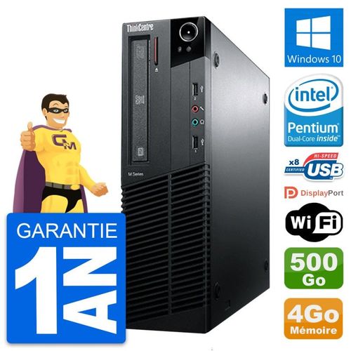PC Lenovo ThinkCentre M81 SFF Intel G630 RAM 4Go Disque 500Go Windows 10 Wifi