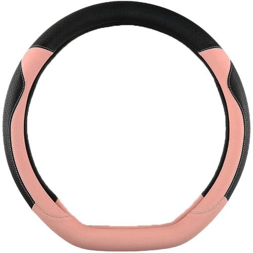 Black&pink Black&pink Nouvelles Oreilles De Chat Mignon Couvre Volant Automatique Pour Femme Fille,Cuir Caches De Volant Universal Fit 38cm (Black&pink,Forme De D)