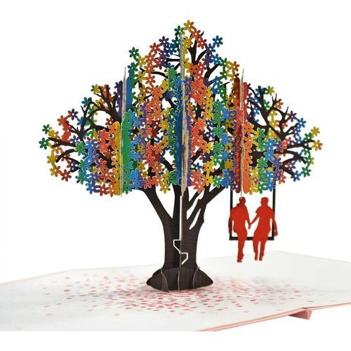 Gay Heart CUTPOPUP ¿ Carte pop-up 3D gay LGBT, pour jour d'anniversaire (arbre à c¿urs gay)