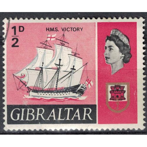 Gibraltar 1967 Oblitéré Used Navire À Trois Mâts Hms Victory Su