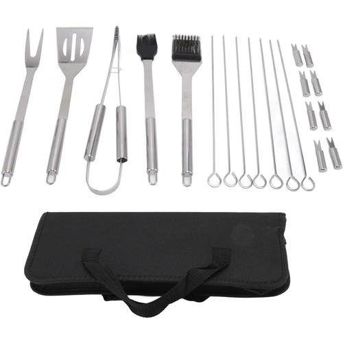 Kit D'accessoires De Barbecue 20 Pièces, Ensemble D'outils De Barbecue En Acier Inoxydable Pour le Camping, Outils De Grillades, Ensemble D'ustensiles De Barbecue, Ensemble D'outils De Cuisine En Plei