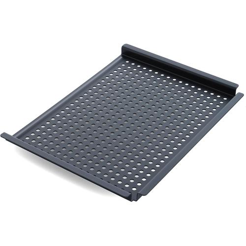 Grill Carbon Steel BBQ Rôtissoire Perforée en Fonte, 30cm x 35cm, Perforations pour évacuation d¿Huile et Gras, Barbecue, Camping, Grillades, Cuisson en Plein Air, Noir