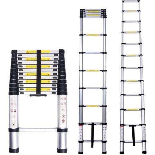 2,9 M Échelle Télescopique Extensible En Aluminium Antidérapante, Ladder Pliable Unique Droite Multi-Fonction, Multiusage, Charge Max De 150 Kg (2,9 M)