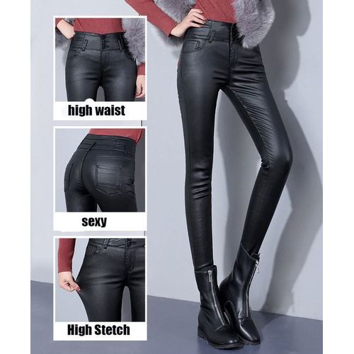 Pantalon Effet Cuir Doublé Polaire T 36/38