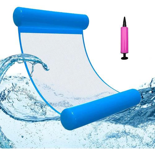 Bleu Foncé Multi Usage Flottantes Hamac, Hamac Gonflable Pour Piscine, Flotteur Gonflable Piscine 4 -En-1flottant Avec Pompe À Air Multi-Usage Pliable Flottantes Hamac Portable Flotteur