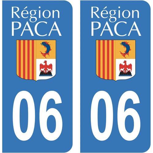 Autocollant Stickers Plaque Immatriculation Voiture Auto Département 06 Alpes-Maritimes Ancien Logo Région Paca