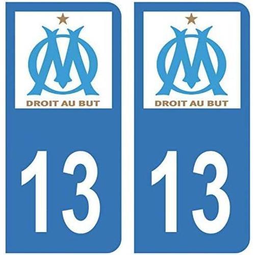 Bleu Bleu Autocollant Stickers Plaque Immatriculation Voiture Auto 13 Club Om Olympique De Marseille Foot Bleu