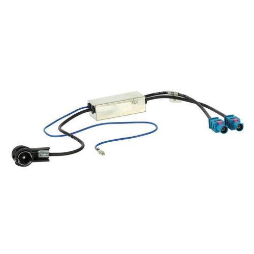 Adaptateur Antenne 2xFakra M ISO M Ampli pour Audi Seat Skoda VW BMW Citroen ADNAuto