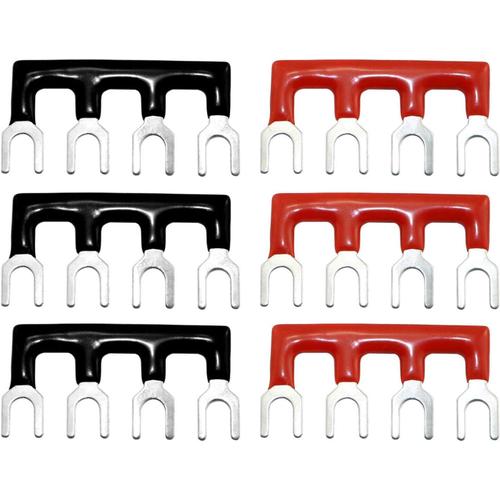 6pcs TB2504 Connecteur de terminal 4 POS Strip Strip court pour bloc de jonction de barrière Noir Rouge