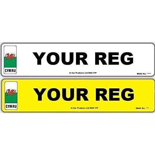 Paire Gallois Carbone Mot Route Legal Voiture Van Reg Immatriculation Plaques Immatriculation 2 X Carb-Welsh-Np, Ncs-100