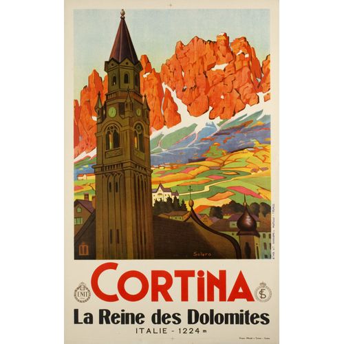 Affiche Cortina La Reine Des Dolomites
