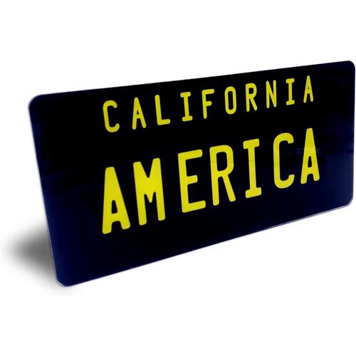Noir Avec Caractères Jaunes Et Logo California Noir Avec Caractères Jaunes Et Logo California 1 Plaque Voiture Usa California Noire - Plaque Immatriculation Voiture Usa