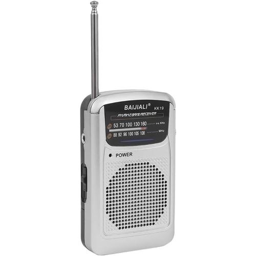Voir image Radio de poche portable rétro 3 bandes AM/FM/WB Radio trois voies avec mini antenne télescopique haut-parleurs intégrés DC 3 V