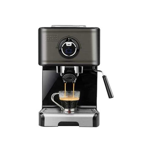 BLACK+DECKER BXCO1200E - Machine à café avec buse vapeur "Cappuccino" - 15 bar