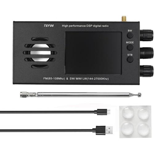 éCran LCD 3,2 Pouces TEF6686 RéCepteur Radio NuméRique DSP FM (65-108 MHz) et SW/MW/LW (144-27000 Khz) avec Batterie