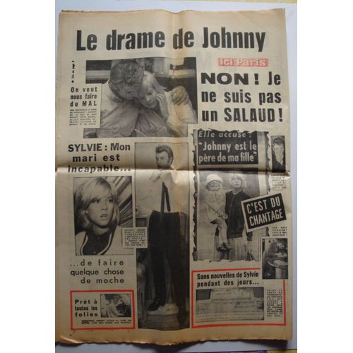 Ici Paris 1024 Février 1965 Le Mariage De Johnny Hallyday Sylvie Vartan Belmondo Fernand Pouillon Georges De Caunes Jeanne Moreau L'amour En Russie Peynet