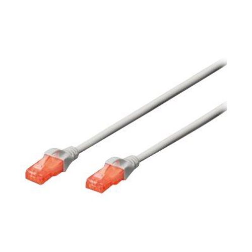 DIGITUS Professional - Cordon de raccordement - RJ-45 (M) pour RJ-45 (M) - 30 m - UTP - CAT 6e - démarré, sans halogène, moulé, sans crochet - gris
