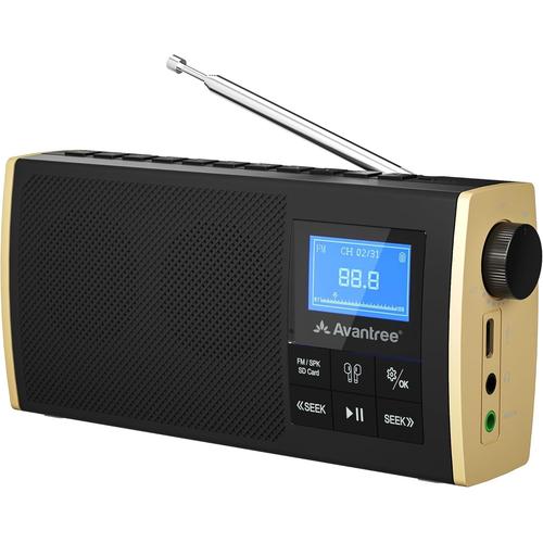 Soundbyte HF Soundbyte T - Enceinte Radio FM Bluetooth Portable, Transmission Audio vers Casque sans Fil et Lecteur de Carte SD, 8h d'autonomie, Batterie Rechargeable remplaçable, Canaux FM