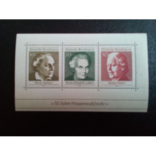 Timbre Allemagne / Rfa Yt Bf 4 50 Ans De Suffrage Féminin 1969 ( 090104 )