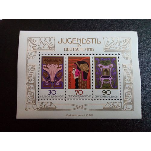 Timbre Allemagne / Rfa Yt Bf 13 Art Nouveau, Art Déco 1977 ( 090104 )