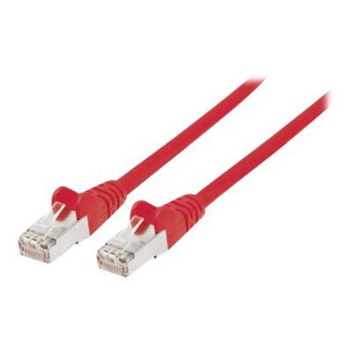 Intellinet Network Patch Cable, Cat7 Cable/Cat6A Plugs, 0.5m, Red, Copper, S/FTP, LSOH / LSZH, PVC, RJ45, Gold Plated Contacts, Snagless, Booted, Lifetime Warranty, Polybag - Cordon de...