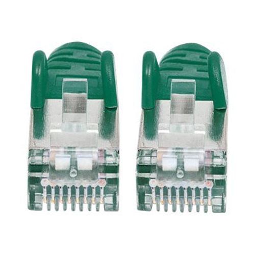 Intellinet Network Patch Cable, Cat7 Cable/Cat6A Plugs, 2m, Green, Copper, S/FTP, LSOH / LSZH, PVC, RJ45, Gold Plated Contacts, Snagless, Booted, Lifetime Warranty, Polybag - Cordon de...