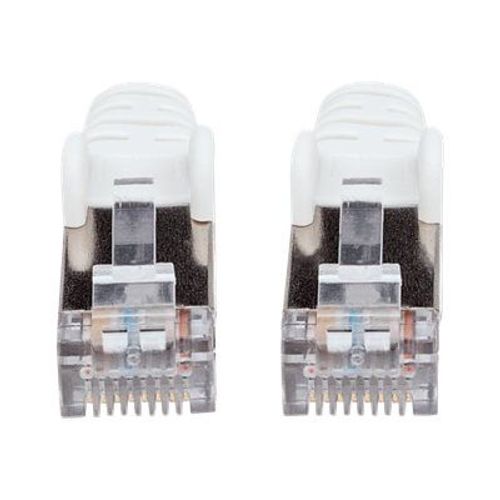Intellinet Network Patch Cable, Cat7 Cable/Cat6A Plugs, 2m, White, Copper, S/FTP, LSOH / LSZH, PVC, RJ45, Gold Plated Contacts, Snagless, Booted, Lifetime Warranty, Polybag - Câble réseau - RJ-45...