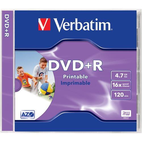 DVD+R imprimable 16x certifié, en jewelcase