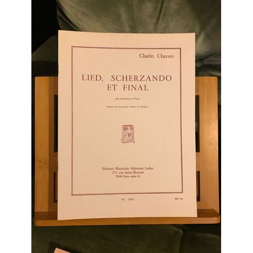 Charles Chaynes Lied Scherzando Et Final Partition Contrebasse Piano Ed. Leduc