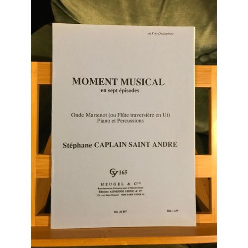 Caplain Saint André Moment Musical Partition Onde Martenot Flute Piano Et Percussions Ed Cy / Heugel