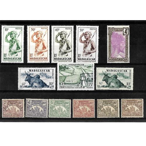 Madagascar - Lot De 14 Timbres Différents Neufs Traces De Charnière