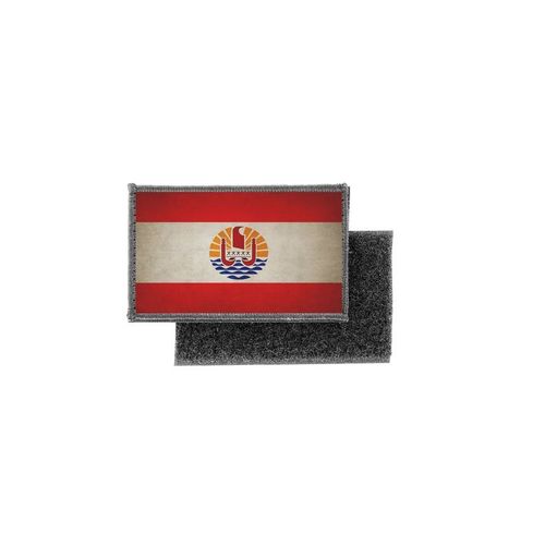 Patch Ecusson Imprime Badge Vintage Drapeau Tahiti Polynesie Francaise