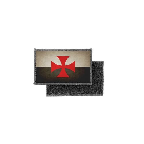 Patch Ecusson Imprime Badge Vintage Drapeau Blason Templier Chevalier R1